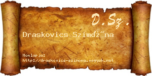 Draskovics Szimóna névjegykártya